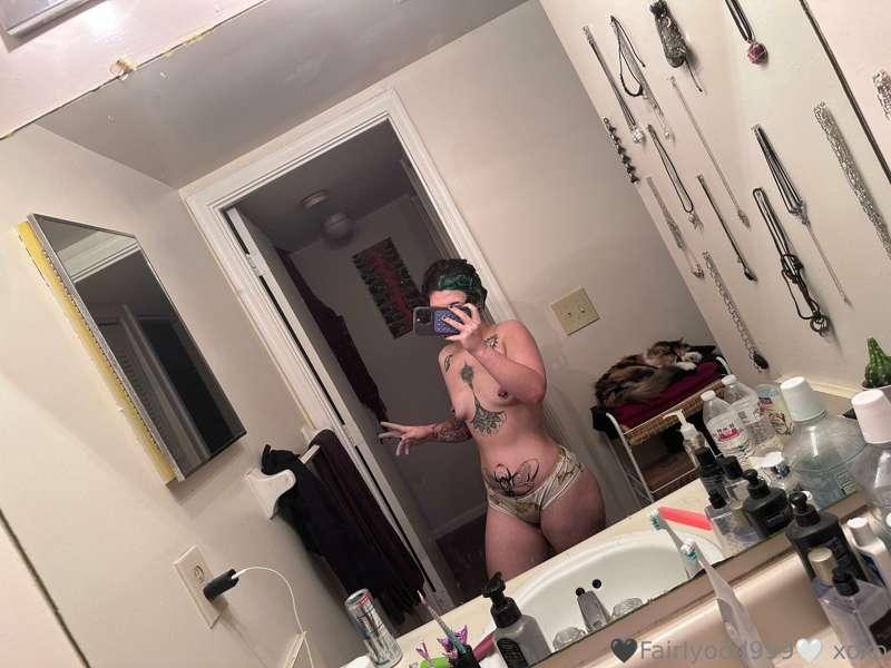 About to hop in the shower after touching up the green in my..