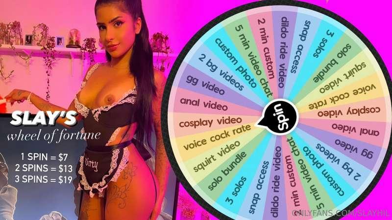 new wheel this month. 💕 you win something no matter what! 😼 ..