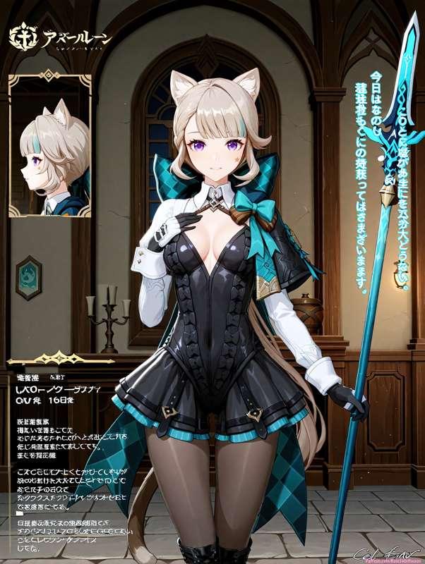 Lynette of Genshin Impact Sexy Poses [Gen 2.5]