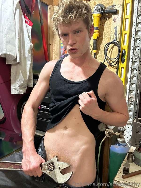 I’m not wearing any here but if you want some blacksmith wor..