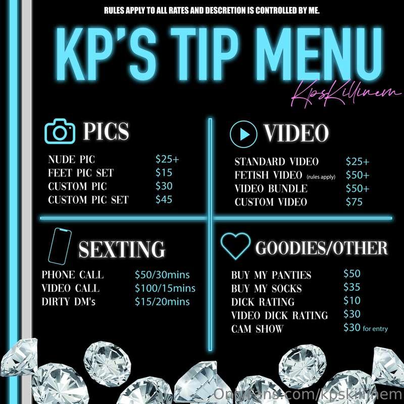 I like to switch it up 😋. New and improved Tip Menu !