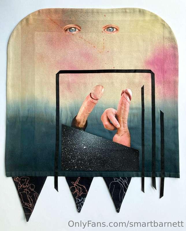 Dirty Dream. Embroidery, digital art, dye & bunting.
