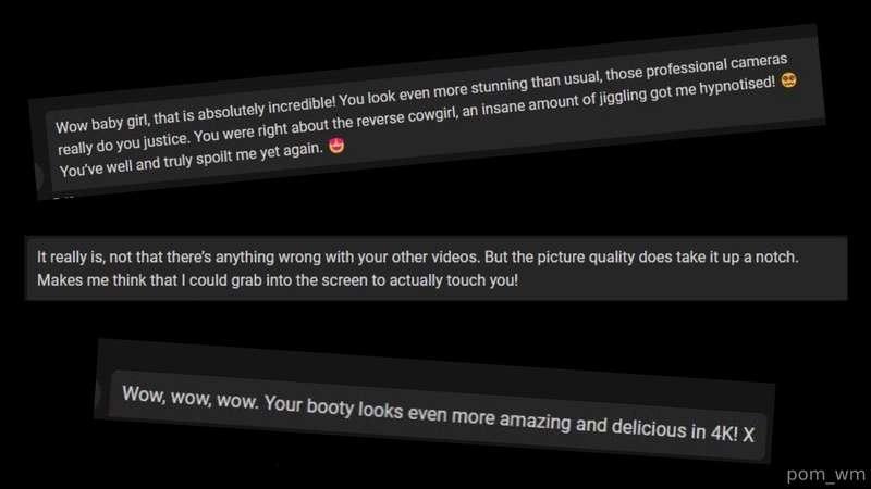 just a few of the reviews from my 4K POV sex tape with @alex..