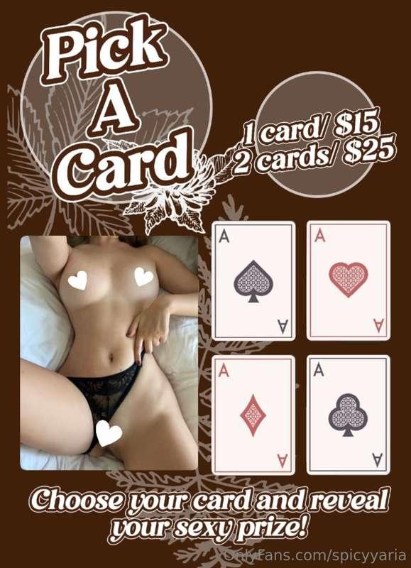 Pick a card babe and let's see what prize it reveals!! ♥️♦️ ..