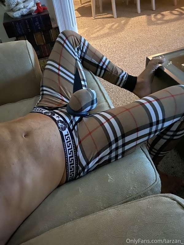 Burberry bulge--who says the cockring always has to go on th..