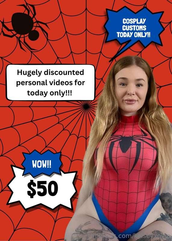 **COSPLAY CUSTOMS - TODAY ONLY** 🕷️ 

For **TODAY ONLY** I a..