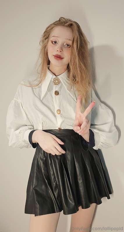 If it's a student outfit, it's a white top and black bottom,..