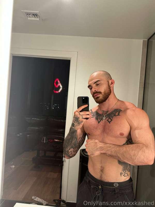 Fresh shaved head with the beard