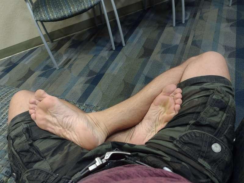 Letting these sweaty puppies breath at the doctor's office. ..