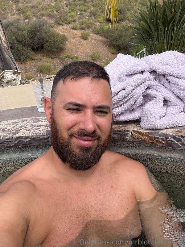 Morning naked soak. It’s overcast, but it’s so bright at the..