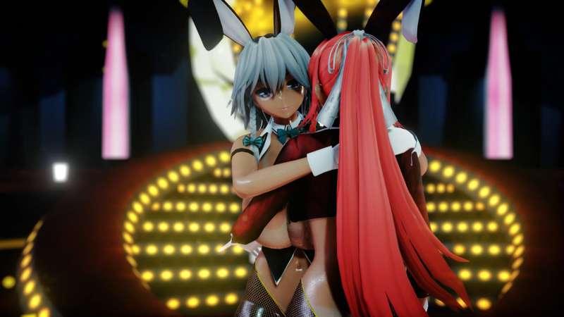 Reverse Bunny Sakuya and Meiling - Trouble Maker(1080p)