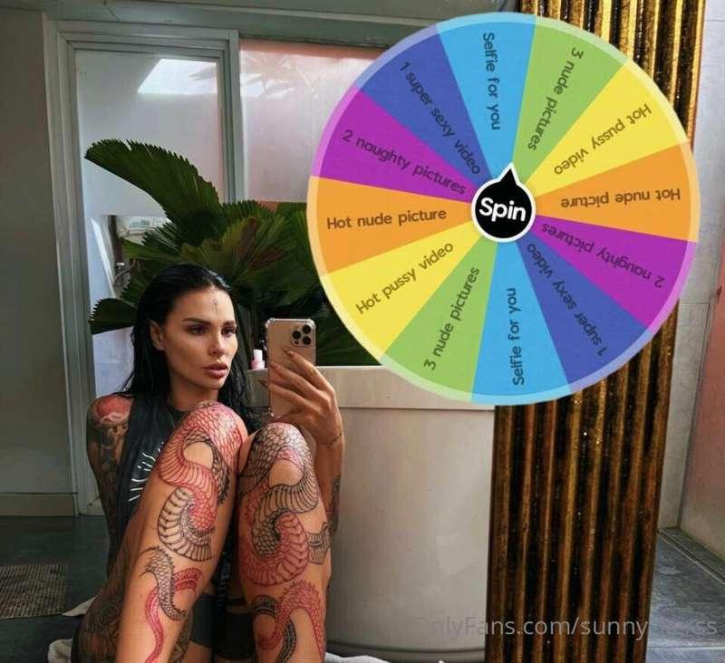 🔞SUNNY SEXY WHEEL🔞
𝐒𝐩𝐢𝐧 𝐭𝐡𝐞 🔥SUNNY'𝐒 𝐖𝐇𝐄𝐄𝐋🔥

I’m waiting for..