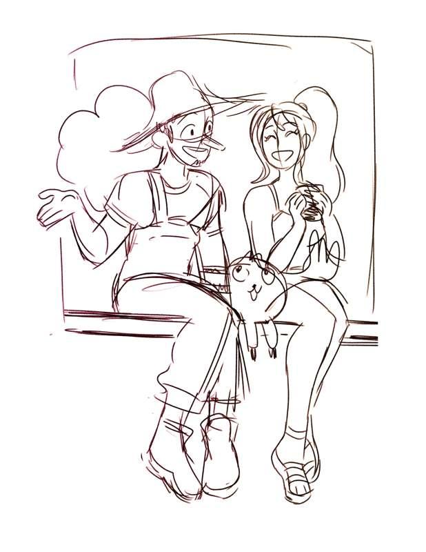 Sketch + final line process