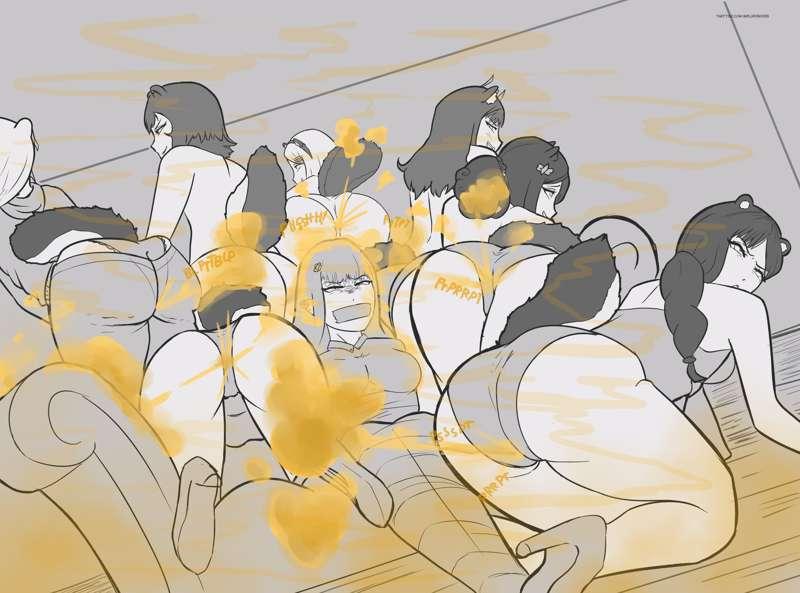 Request: Multiple skunkgirls punishing bully (sketch)