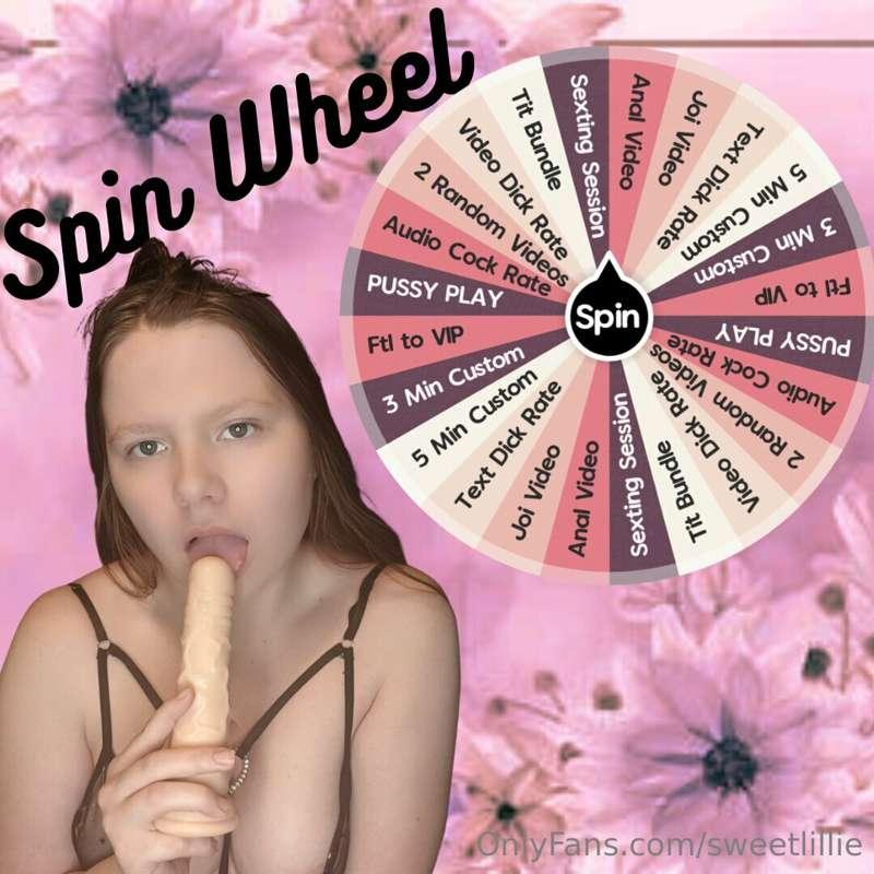 SPINNER GAME

WIN A FREE TRIAL TO MY VIP, CUSTOM, CONTENT BU..