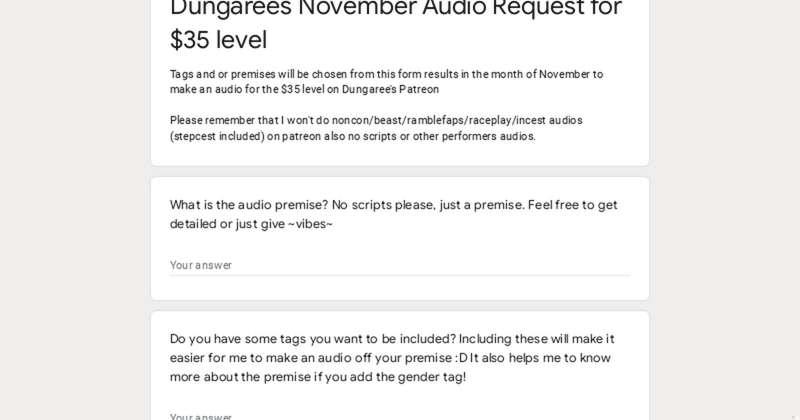 November $35 level request form