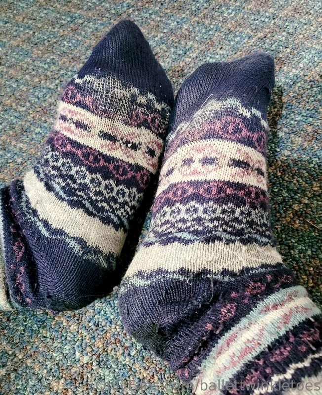 Threadbare socks from my morning walk 🧦