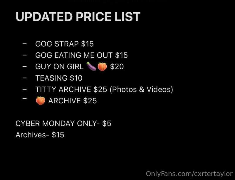 UPDATED PRICE LIST  CYBER MONDAY PRICES  😮‍💨