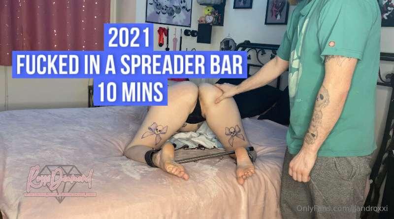 I spread her legs open with the spreader bar, spank her ass ..