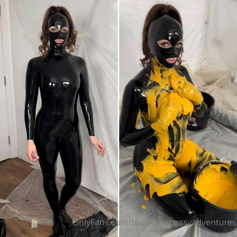 A Rubberdoll gunge before and mid scene.