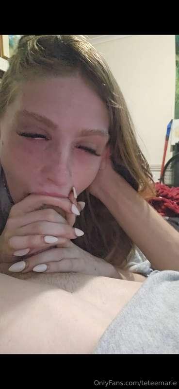 The 20 min vid of PART TWO Deepthroating his cock is struggl..