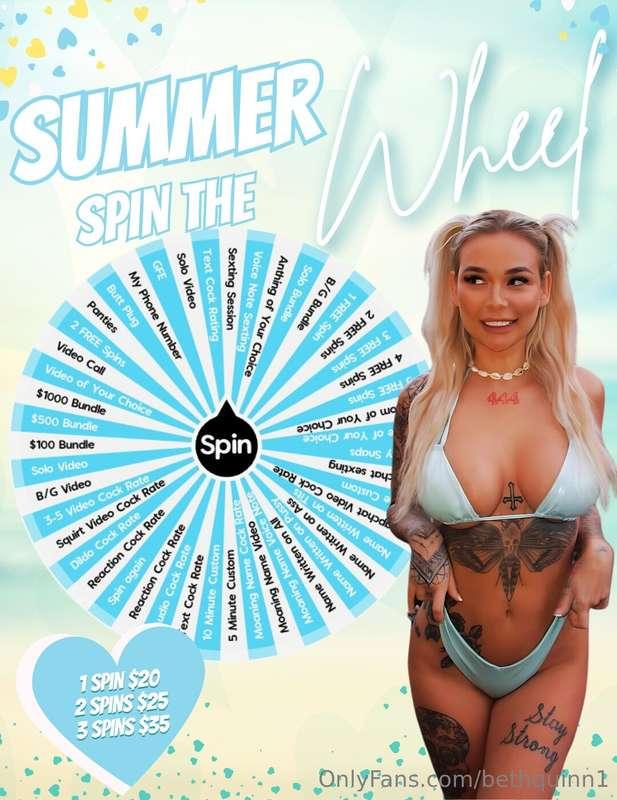 ⛱️☀️𝗦𝘂𝗺𝗺𝗲𝗿 𝗦𝗽𝗶𝗻 𝘁𝗼 𝗪𝗶𝗻 ☀️⛱️ Get in on my wet n wild summer f..