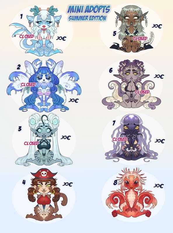🌴Mini Adopts🌴Summer Edition! ONLY PATREON CHEAP ADOPTABLES
