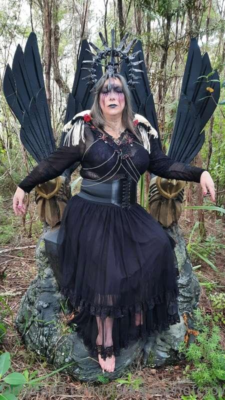 A Queen and her throne.  Fun fact, this throne was used in X..