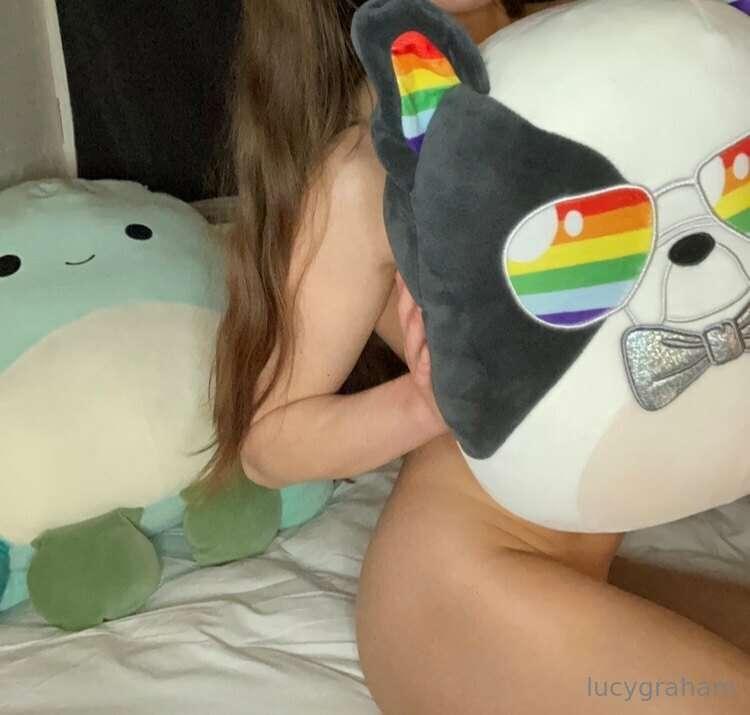 look at my squishmallows!!!  Olga the octopus, and Lamont th..