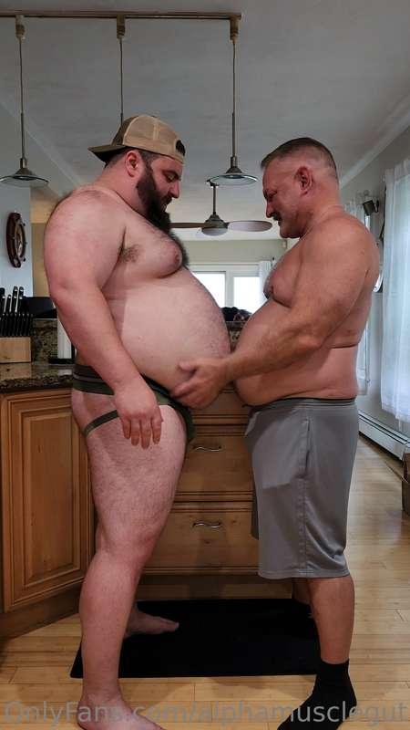 My man encourages me to chug down my shake. He's warming up ..