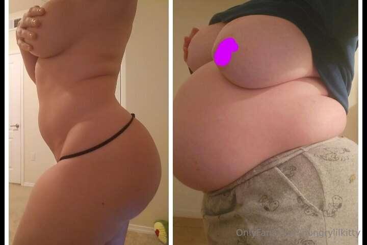I went from THAT to THIS 🐷💕 Hungry lil Kitty is my name & ea..