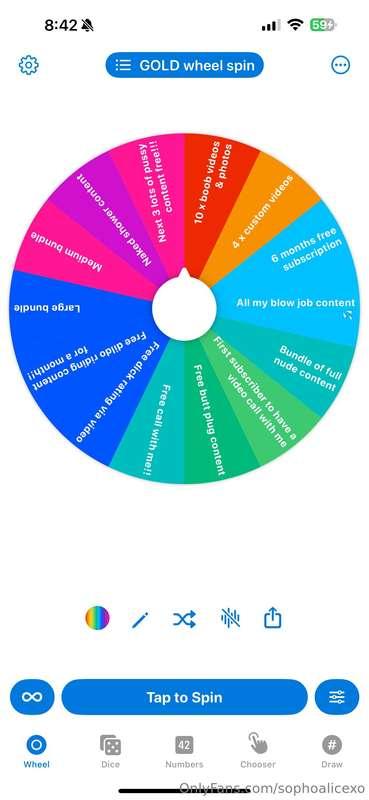 WHEEL SPIN! tip me $12going to start up Monthly games again ..