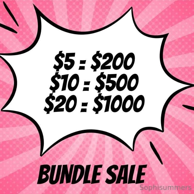 💖 BUNDLE FLASH SALE 💖$5 = $200$10 = $500 $20 = $1000TIP BELO..