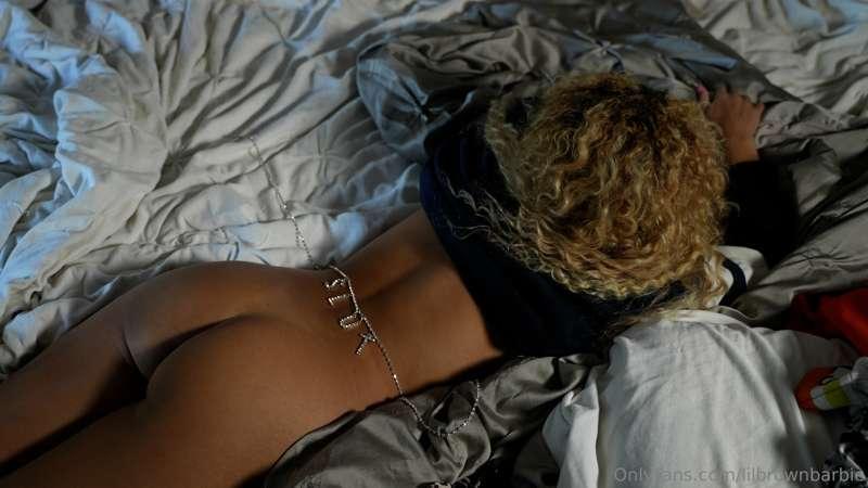 Waiting to have my ass filled while wearing a SLUT chain