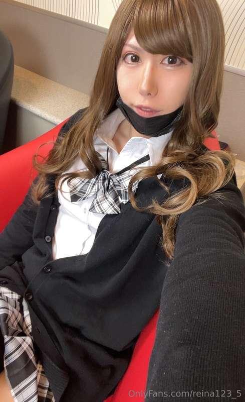 Tattoo × Japanese shemale♥️  This School uniform collection ..