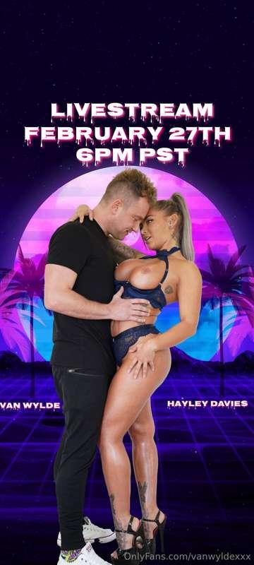 My first livestream on OF will be with @itshayleydavies tomo..