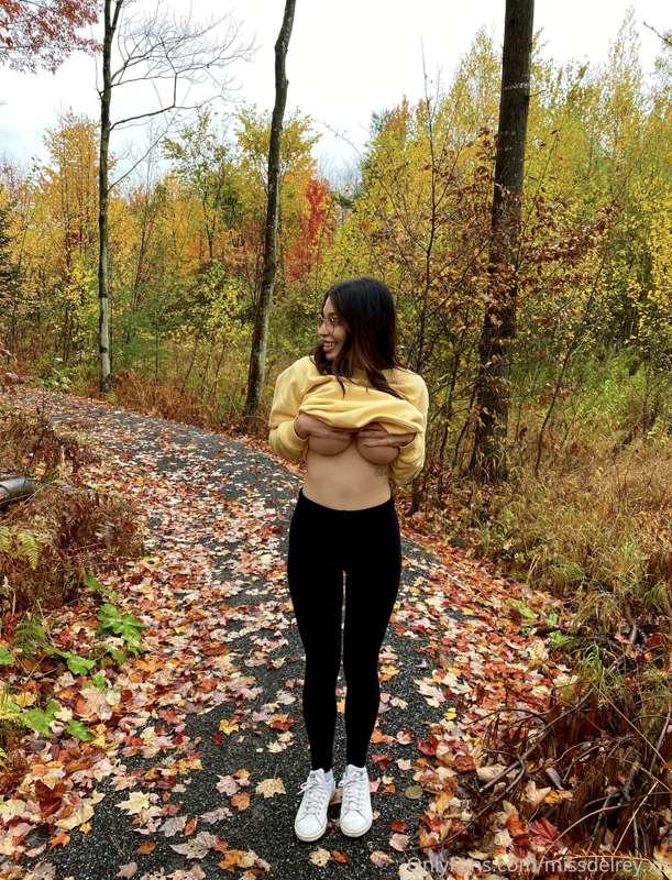 Let’s walk, you in front taking photos. I’ll strip for you, ..