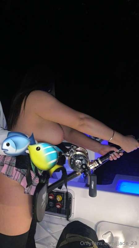 I learnt how to fish 😂😂 topless of course 😜⚓️💦