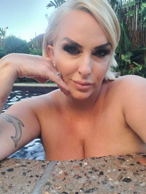 Summer days in the pool naked of course  more pics to cum