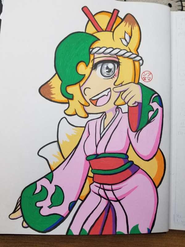 Colored one of my characters with only Posca Pens