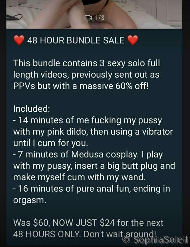 Massive 48 hour bundle sale over on my VIP OnlyFans! 3 super..