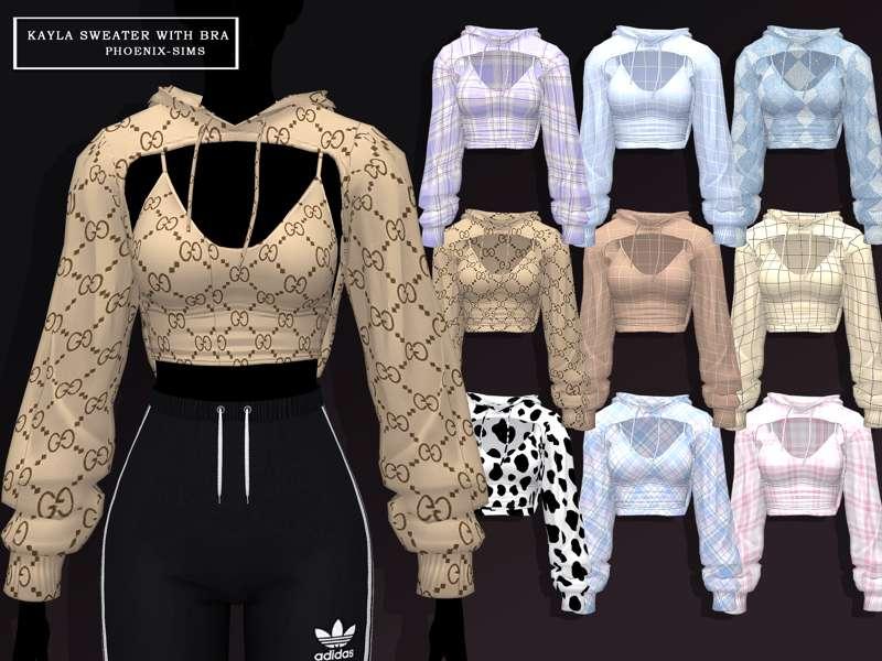 KAYLA CROPPED HOODIE WITH BRA - { public release 01/30/2022 }