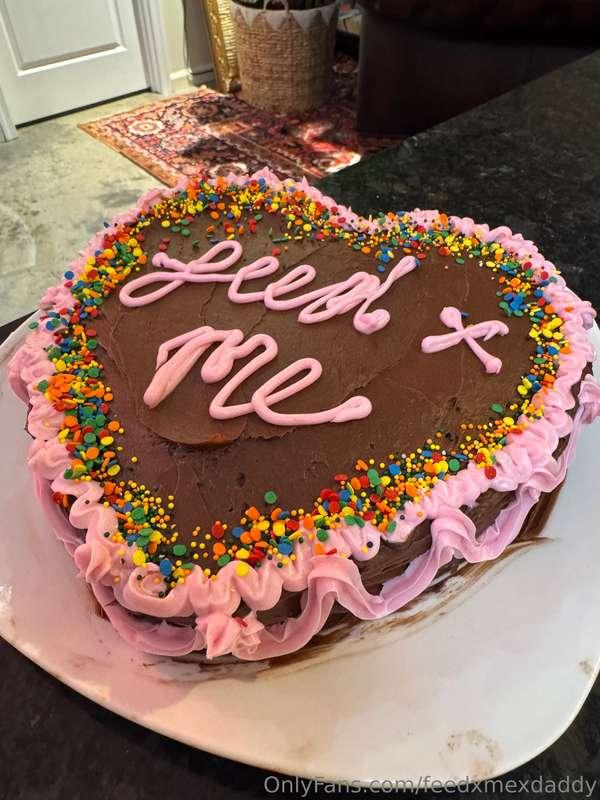 Cake decorating & eating stream from last night! So proud of..