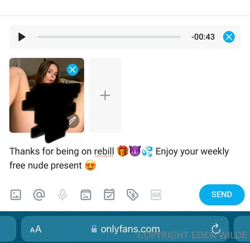 Sent out the weekly Friday exclusive nude photo and a specia..