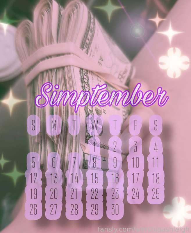 Simptember Challenge!

Happy Simptember! 

All month long, youll have the opportunity to show me you’re the biggest &amp; truest simp. All you have to do is complete the tasks I’ll post all month long. 

Complete at least 3 tasks and be entered to win 1 month free plus a full length custom video of ur choice! 

Feeling extra simpy? Show me by liking, commenting &amp; unlocking all my content &amp; dms 😈 

Good simps goon &amp; $end everyday. 

Be on the look out for my simptember posts 👀 theyll be on my wall, and happy simping! 😈🙇‍♂️🫡

#fyp