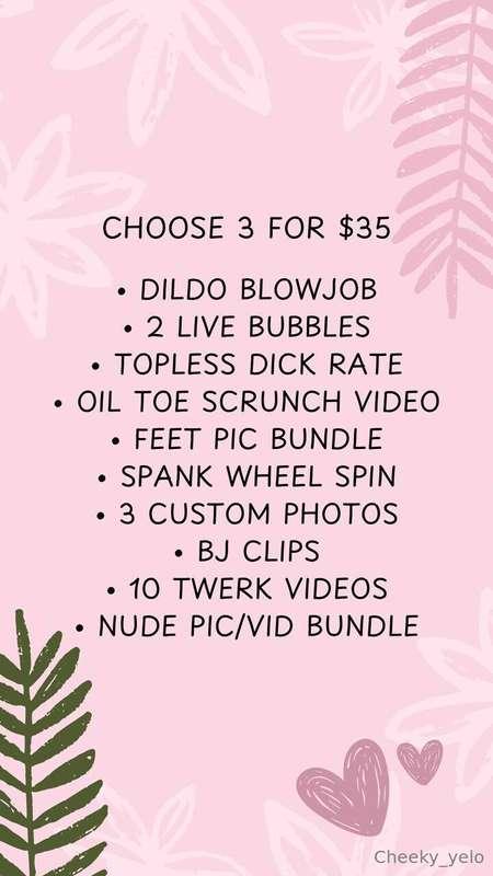 SALE SALE SALE!!!Tip $35 and pick ANY 3 options in the list ..