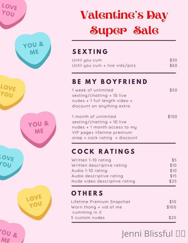 Huge sale on my full menu until Valentine’s Day 🤪❤️