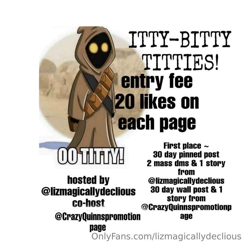Final itty-bitty tittie contest with co Host@crazyquinnsprom..