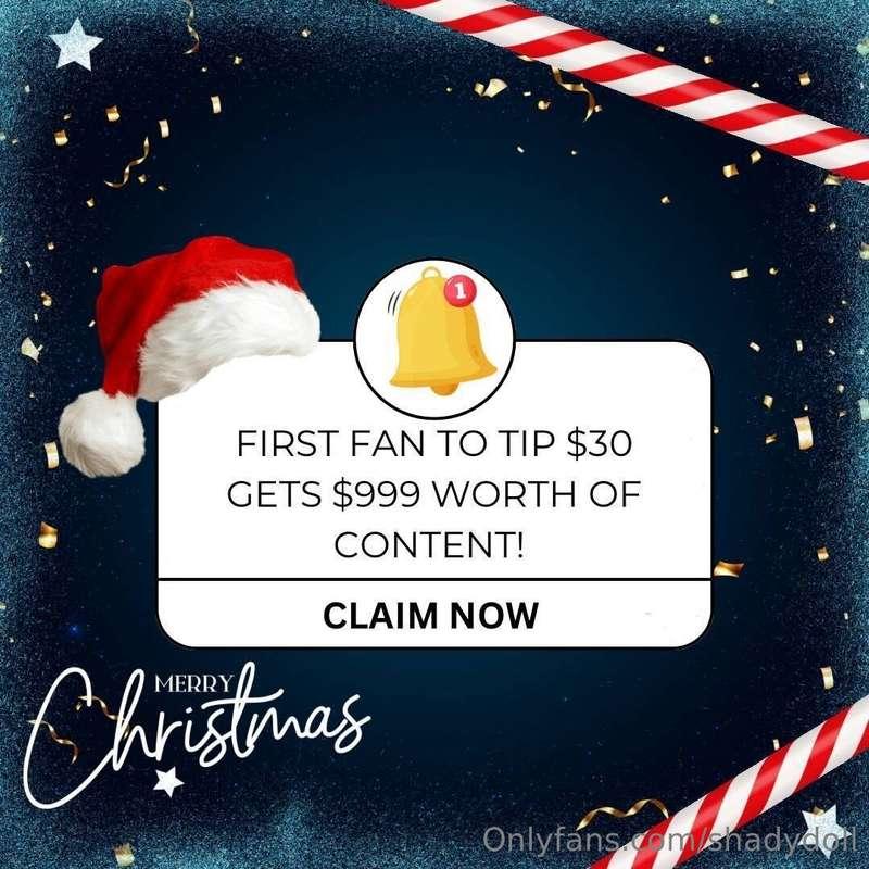 ONE LUCKY FAN ONLY 🚨🎅🏼𝗙𝗜𝗥𝗦𝗧 𝗙𝗔𝗡 𝗧𝗢 𝗧𝗜𝗣 $𝟯𝟬 𝗪𝗜𝗟𝗟 𝗥𝗘𝗖𝗘𝗜𝗩𝗘 $𝟵𝟵𝟵..