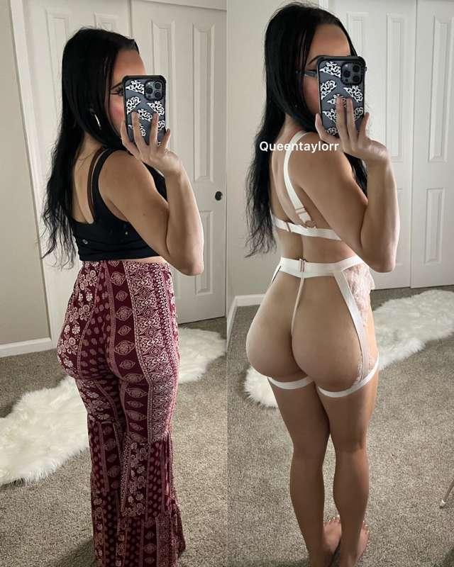 Flare pants on/off 🍑